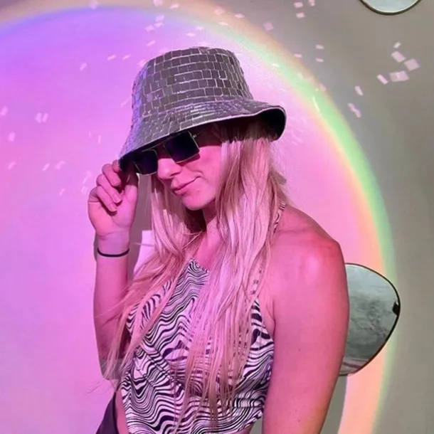 Disco Bucket Hat, Glitter Mirror Disco Fishing Hat, Disco Ball Hats for DJ, Bucket Cap with Glitter Sequins for Club