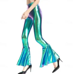 Disco Dance Costumes Exotic Dancewear Pole dance Pants Ruffles Ruching Pure Color Women's Performance Training High Polyester