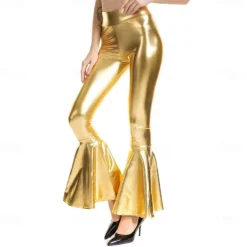 Disco Dance Costumes Exotic Dancewear Pole dance Pants Ruffles Ruching Pure Color Women's Performance Training High Polyester