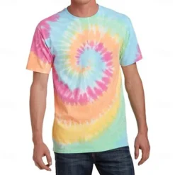 Disco Tie Dye T-shirt Anime 3D Graphic For Couple's Men's Women's Adults' Carnival Masquerade 3D Print Casual Daily