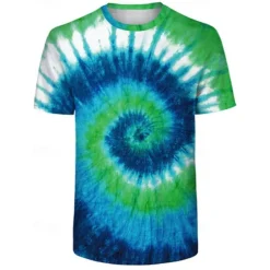 Disco Tie Dye T-shirt Anime 3D Graphic For Couple's Men's Women's Adults' Carnival Masquerade 3D Print Casual Daily