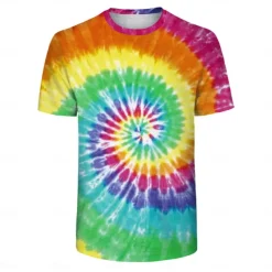 Disco Tie Dye T-shirt Anime 3D Graphic For Couple's Men's Women's Adults' Carnival Masquerade 3D Print Casual Daily