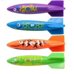 Diving Pool Toys Underwater Swimming Throwing Diving Torpedo Shark,4 Pack