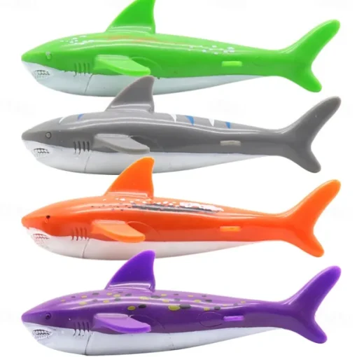 Diving Pool Toys Underwater Swimming Throwing Diving Torpedo Shark,4 Pack