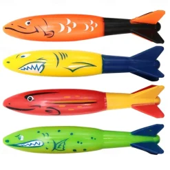 Diving Pool Toys Underwater Swimming Throwing Diving Torpedo Shark,4 Pack