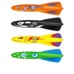Diving Pool Toys Underwater Swimming Throwing Diving Torpedo Shark,4 Pack