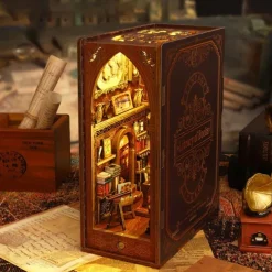 DIY Cabin Library 3D Assembled Bookstand House Miniature Model Architectural Toys Birthday Gift