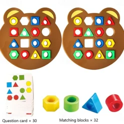 DIY Children Geometric Shape Color Matching 3D Puzzle Baby Montessori Toys Learning Educational Interactive Battle Game Toys For Kids