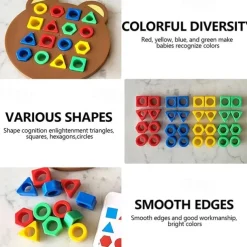 DIY Children Geometric Shape Color Matching 3D Puzzle Baby Montessori Toys Learning Educational Interactive Battle Game Toys For Kids