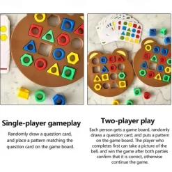 DIY Children Geometric Shape Color Matching 3D Puzzle Baby Montessori Toys Learning Educational Interactive Battle Game Toys For Kids