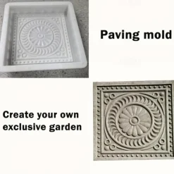 DIY Stepping Stones Mold - Square Paving Mold, Plastic Concrete Cement Mold - Garden Landscape Brick Pedal Making Tools