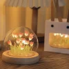 DIY Tulip Night Light Simulation Flower Bedroom Valentine's Day Gift INS Sleep Light Birthday Gift Atmosphere Light Desk Decoration