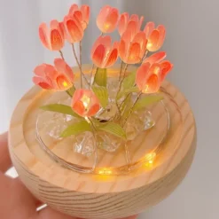 DIY Tulip Night Light Simulation Flower Bedroom Valentine's Day Gift INS Sleep Light Birthday Gift Atmosphere Light Desk Decoration