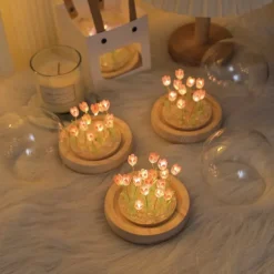 DIY Tulip Night Light Simulation Flower Bedroom Valentine's Day Gift INS Sleep Light Birthday Gift Atmosphere Light Desk Decoration