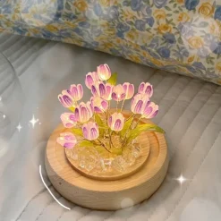 DIY Tulip Night Light Simulation Flower Bedroom Valentine's Day Gift INS Sleep Light Birthday Gift Atmosphere Light Desk Decoration