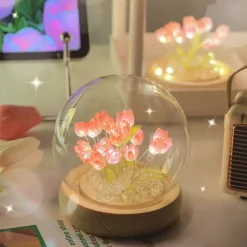 DIY Tulip Night Light Simulation Flower Bedroom Valentine's Day Gift INS Sleep Light Birthday Gift Atmosphere Light Desk Decoration
