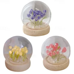 DIY Tulip Night Light Simulation Flower Bedroom Valentine's Day Gift INS Sleep Light Birthday Gift Atmosphere Light Desk Decoration