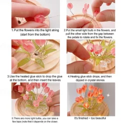 DIY Tulip Night Light Simulation Flower Bedroom Valentine's Day Gift INS Sleep Light Birthday Gift Atmosphere Light Desk Decoration
