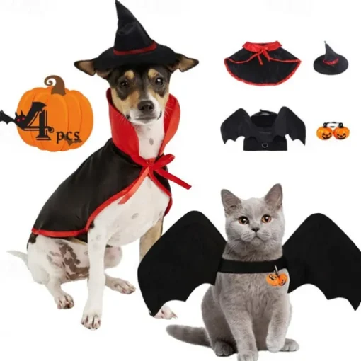 Dog Cat Bandanas & Hats Cloak Halloween Outfit Fashion Funny Winter Breathable Soft Washable Comfortable Outdoor Halloween Casual Daily Dog Clothing for Bichon Frise Pomeranian Baby Pet Papillon Small