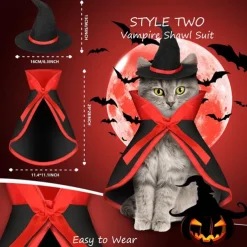 Dog Cat Bandanas & Hats Cloak Halloween Outfit Fashion Funny Winter Breathable Soft Washable Comfortable Outdoor Halloween Casual Daily Dog Clothing for Bichon Frise Pomeranian Baby Pet Papillon Small