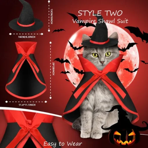 Dog Cat Bandanas & Hats Cloak Halloween Outfit Fashion Funny Winter Breathable Soft Washable Comfortable Outdoor Halloween Casual Daily Dog Clothing for Bichon Frise Pomeranian Baby Pet Papillon Small