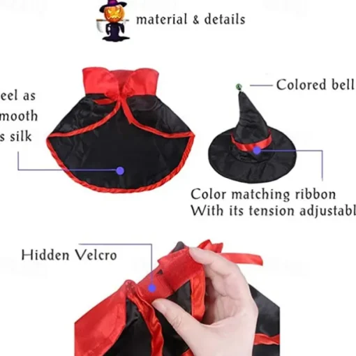 Dog Cat Bandanas & Hats Cloak Halloween Outfit Fashion Funny Winter Breathable Soft Washable Comfortable Outdoor Halloween Casual Daily Dog Clothing for Bichon Frise Pomeranian Baby Pet Papillon Small