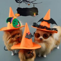 Dog Cat Bandanas & Hats Halloween Outfit Fashion Funny Winter Breathable Soft Washable Comfortable Outdoor Halloween Casual Daily Dog Clothing for Bichon Frise Pomeranian Baby Pet Papillon Small