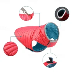 Dog Cat Coat Jacket Fashion Party Reflective Waterproof Breathable Double-Sided Soft Christmas Outdoor Casual Daily Dog Clothing for Bichon Frise Pomeranian Baby Pet Papillon Small