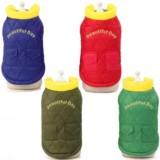 Dog Cat Coat Jacket Fashion Cute Winter Breathable Soft Washable Comfortable Outdoor Casual Daily Dog Clothing for Bichon Frise Pomeranian Baby Pet Papillon Small