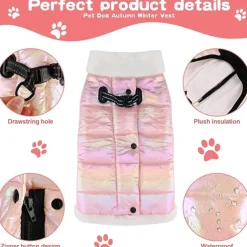 Dog Cat Coat Jacket Vest Fashion Party Winter Reflective Waterproof Warm Breathable Soft Christmas Halloween Outdoor Casual Daily Dog Clothing for Bichon Frise Pomeranian Baby Pet Papillon Small