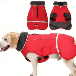 Dog Cat Coat Jacket Vest Fashion Party Winter Reflective Waterproof Warm Breathable Washable Christmas Halloween Outdoor Casual Daily Dog Clothing for Golden Retriever Corgi Bichon Frise Pomeranian