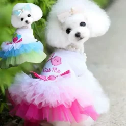 Dog Cat Dress Cute Casual Breathable Soft Washable Comfortable Outdoor Casual Daily Dog Clothing for Bichon Frise Pomeranian Baby Pet Papillon Small