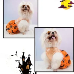 Dog Cat Dress Cute Casual Breathable Soft Washable Comfortable Halloween Casual Daily Festival Dog Clothing for Bichon Frise Pomeranian Baby Pet Papillon Small