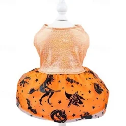 Dog Cat Dress Cute Casual Breathable Soft Washable Comfortable Halloween Casual Daily Festival Dog Clothing for Bichon Frise Pomeranian Baby Pet Papillon Small