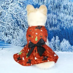 Dog Cat Dress Cute Casual Breathable Soft Washable Comfortable Halloween Casual Daily Dog Clothing for Bichon Frise Pomeranian Baby Pet Papillon Small