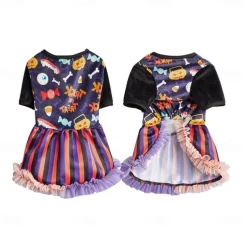 Dog Cat Dress Party Funny Winter Waterproof Breathable Soft Washable Comfortable Outdoor Halloween Casual Daily Dog Clothing for Bichon Frise Pomeranian Baby Pet Papillon Small