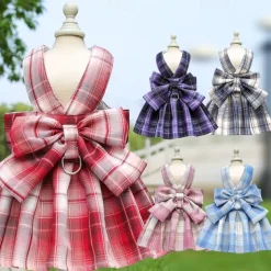 Dog Cat Harness Dress Fashion Cute Basic Washable Comfortable Outdoor Casual Daily Walking Dog Clothing for Bichon Frise Pomeranian Baby Pet Papillon Small