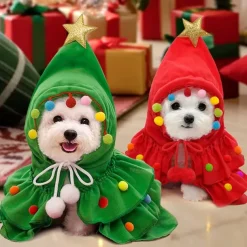 Dog Cat Hoodie Christmas Costume Christmas Outfit Fashion Cute Winter Soft Washable Comfortable Christmas Outdoor Casual Daily Dog Clothing for Bichon Frise Poodle Pomeranian Baby Pet Papillon