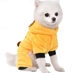 Dog Cat Jumpsuit Adorable Stylish Ordinary Casual Daily Winter Warm Soft Washable Comfortable Outdoor Casual Daily Walking Dog Clothing for Bichon Frise Pomeranian Baby Pet Papillon Small