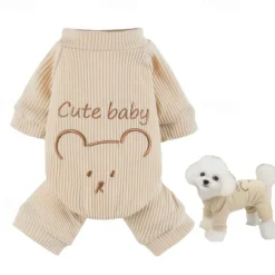 Dog Cat Jumpsuit Cute Casual Winter Warm Breathable Soft Washable Comfortable Outdoor Casual Daily Dog Clothing for Bichon Frise Pomeranian Baby Pet Papillon Small
