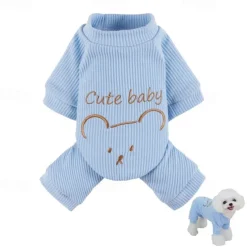 Dog Cat Jumpsuit Cute Casual Winter Warm Breathable Soft Washable Comfortable Outdoor Casual Daily Dog Clothing for Bichon Frise Pomeranian Baby Pet Papillon Small