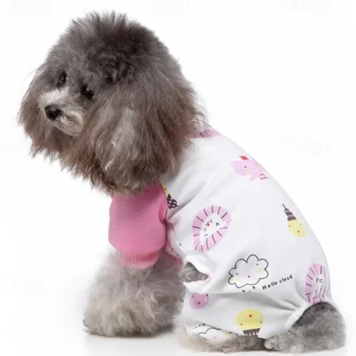 Dog Cat Pajamas Cute Casual Winter Waterproof Breathable Soft Washable Comfortable Casual Daily Dog Clothing for Bichon Frise Pomeranian Baby Pet Papillon Small