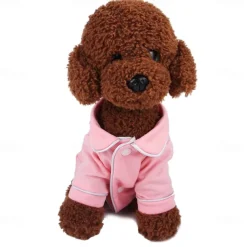 Dog Cat Pajamas Fashion Casual Winter Breathable Soft Washable Comfortable Outdoor Casual Daily Dog Clothing for Bichon Frise Pomeranian Baby Pet Papillon Small