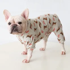 Dog Cat Pajamas Fashion Cute Winter Soft Washable Comfortable Indoor Casual Daily Dog Clothing for Bichon Frise Poodle Pomeranian Baby Pet Papillon