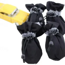 Dog Cat Pets Boots / Shoes Rain Boots Anti-Slip Waterproof Sneaker Solid Colored For Pets Waterproof Fabric Black
