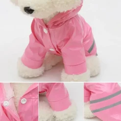 Dog Cat Rain Coat Jacket Raincoat Reflective Band Puppy Clothes Fashion Waterproof Windproof Trendy Reflective Waterproof Outdoor Dog Clothing