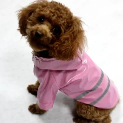 Dog Cat Rain Coat Jacket Raincoat Reflective Band Puppy Clothes Fashion Waterproof Windproof Trendy Reflective Waterproof Outdoor Dog Clothing