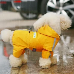 Dog Cat Rain Coat Rain Jacket Fashion Cute Winter Reflective Waterproof Breathable Soft Washable Outdoor Casual Daily Dog Clothing for Bichon Frise Pomeranian Baby Pet Papillon Small
