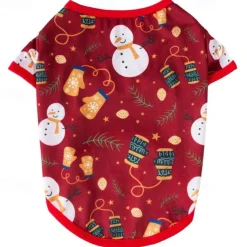 Dog Cat Shirt / T-Shirt Fashion Party Winter Waterproof Breathable Soft Washable Comfortable Christmas Party Casual Daily Festival Dog Clothing for Bichon Frise Pomeranian Baby Pet Papillon Small