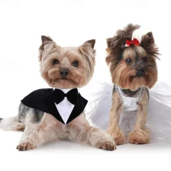 Dog Cat Suit Fashion Cute Winter Soft Washable Comfortable Wedding Outdoor Party Wedding Party Festival Dog Clothing for Bichon Frise Poodle Pomeranian Baby Pet Papillon